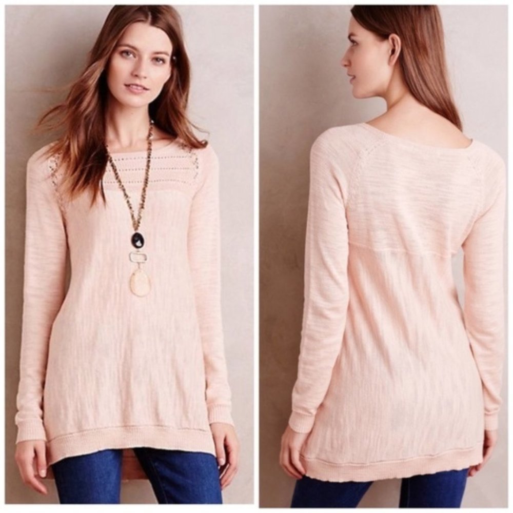 Anthropologie Knitted&Knotted Slub Swing Pink Larg